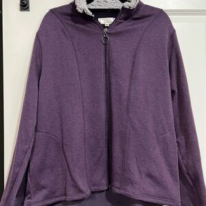 Cuddl Duds Deep Purple Zip-Up Jacket
